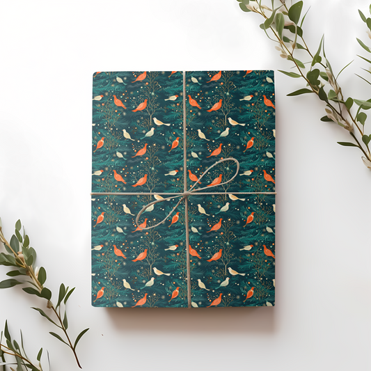 Birds in Winter Foliage Gift Wrap