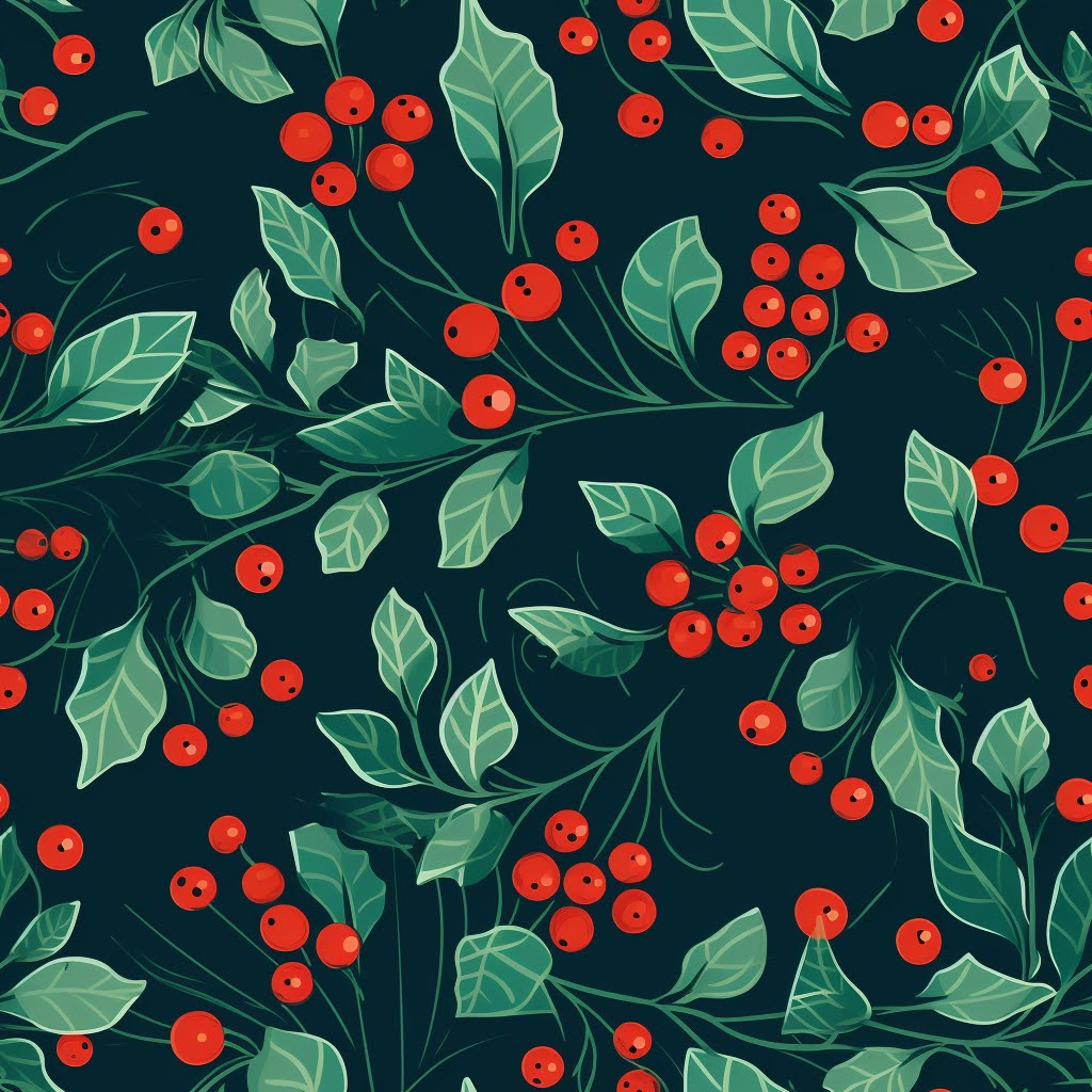 Festive Berry & Leaf Gift Wrap