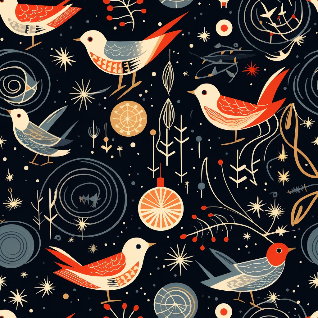 Festive Song Bird Gift Wrap