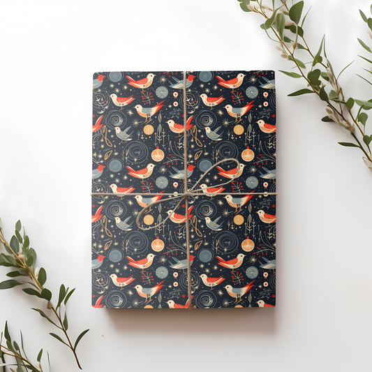 Festive Song Bird Gift Wrap