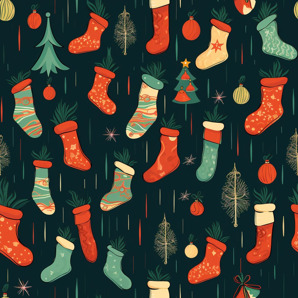 Festive Stockings Holiday Gift Wrap