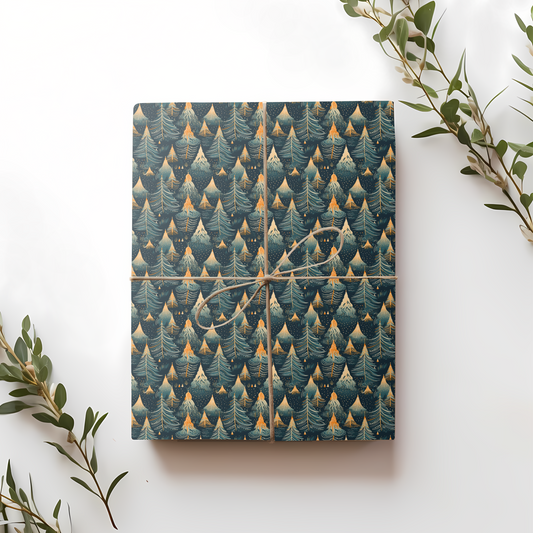 Warm Gradient Christmas Tree Wrapping Paper