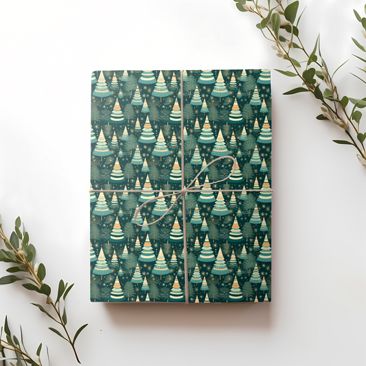 Whimsical Winter Pines Gift Wrap