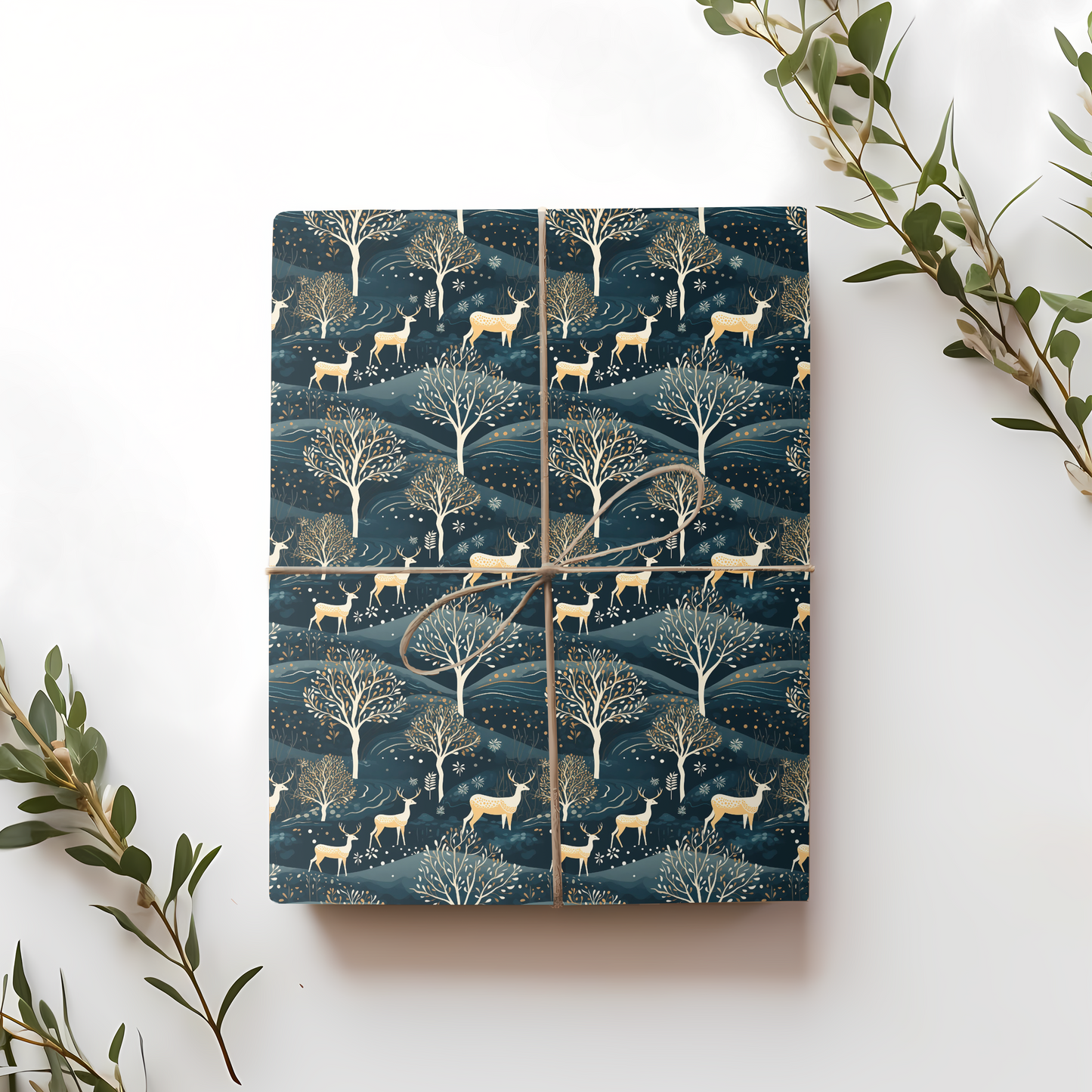 Winter Deer Landscape Gift Wrap