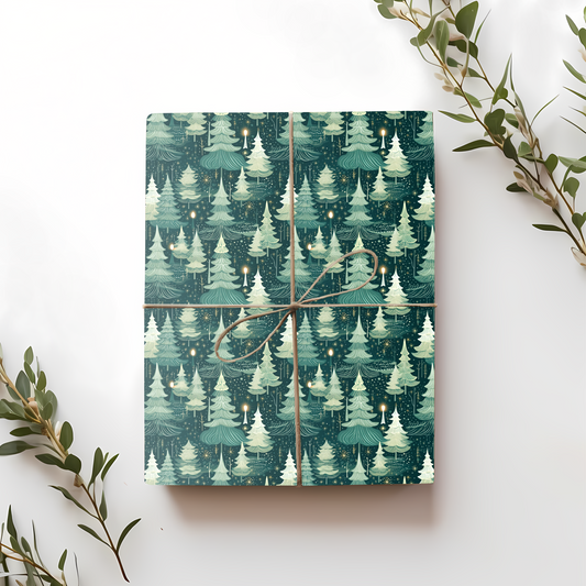 Winter Pine Forest Gift Wrap